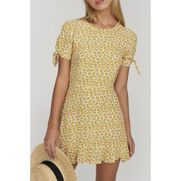 Faithfull the Brand Daphne Dress Marguerite Yellow Floral Sz XS - Picture 2 of 9
